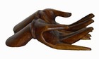 Hand Carved Hands Business Card Holder Natural Island Beach Tropical Nautical