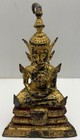 Antique Early 19th Century Gilt Bronze  Sitting Meditation Buddha Statue 7 25   