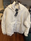 Adidas Ivy Park Women s White Fleece Pullover Hoodie M 1 2 Zip Logo