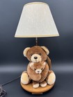 Vtg Adi Lamps Plush Mama   Baby Bear Music Box Lamp 21 