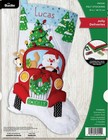 Bucilla Felt Christmas Stocking  jolly Deliveries  Finished  Free Personalized