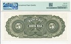 Banco De Costa Rica Costa Rica 5 Pesos 1899  Pmg  66epq