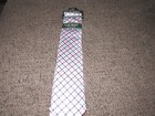 Nwt New Ralph Lauren Boy s 100  Silk Tie Neck Tie Pink Black White Blue Check