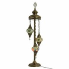Turkish Moroccan Style Mosaic Multicolour Floor Lamp Light 3 Large Globe