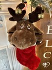 Moose Plush Red Christmas W Bells Stocking Dan Dee Collectors Choice No Sound