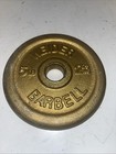Vintage Pair Of 2x Weider 5 Lb Standard Weight Plates Gold 1  Hole A