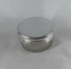Vintage Cut Glass Vanity Jar W  Sterling Silver Lid Gorham