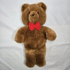 Vintage Dakin 20    Teddy Bear Plush Brown Red Bow Stuffed Animal 1986 Stuffy Euc