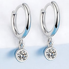 Solid 925 Sterling Silver Zircon Drop Earrings Women  Trendy Hypoallergenic 469