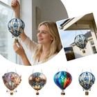 Solar Hot Air Balloon Light Flickering Flame Hanging Decor For Garden Patio