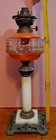 Antique 19th Century Victorian Marble Column Oil Lamp   very Rare 