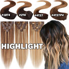 Clearance Clip In 100  Human Hair Extensions Full Head Real Remy Hair 8 Pieces
