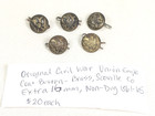 5 Civil War Union Army Brass Buttons Officer s Coat Eagle Scovills Non-dug