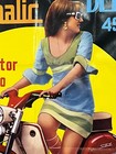 Damaged 1967 Derbi Motorino Poster Vespa Italian Young Mod Girl La Dolce Vida   