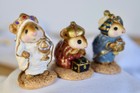  3  Vintage Wee Forest Folk Mouse Mice M-121a M-121b M-121c Wise Man Men 1985 Ap