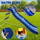 72 83 Inch 1 8m Plastic Slide Blue Freestanding Indoor Outdoor Play Equipment