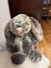 Jelllycat  Small Bashful Woodland Bunny Plush 7  Brown Gray Brindle Retired Rare
