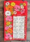 Vintage 1976 Happy Times Hanging Linen Calendar Retro 70s Floral Flowers Mcm