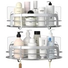 Steugo Shower Caddy Corner   Bathroom Corner Shower Shelfs  Adhesive Wall