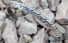 Navajo Native American Sterling Silver Stamped Cuff Bracelet