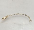 Paper Clip Oval Chain Necklace Extender Lobster Lock Real 14k Yellow Gold