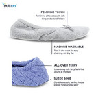  Women s 2 Pack Ballerina Slipper 8-9 Light Grey Quilted  Navy Blue Solid