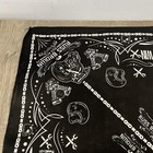 Vtg Motorclothes Bandana Hankerchief Black   White  Harley Davidson Style Biker
