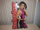 Budweiser Beer Sign Girl Dress Tin Bottle King Of Beers Vintage 1990 Nice  Rare