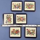 Cork Back Drink Coasters Pimpernel England 4x4  Set Of 6 Flowers Fruit Floral
