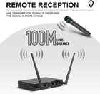 Debra Audio Pro Uhf 4 Channel Wireless Microphone System With Cordless Handheld