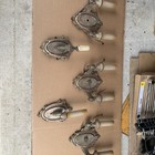 Antique Lot Of 5 1920s Riddle Cast Aluminum Polychrome Finish Wall Sconces As Is