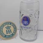 Hofbrauhaus 1 Liter Hofbrau Hb Munchen Dimpled Beer Mug Glass Stein With Coaster