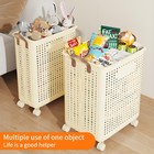 Rolling Toy Basket Storage Cart Home Organizer With Wheels Collapsible 50l-70l