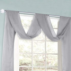 Grey Sheer Window Scarf Valance For Windows Sheer Soft Voile Curtain Scarf For L