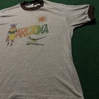 Vintage Arizona Shirt Mens Large Brown 60s 70s Native American Bird Ringer Tee