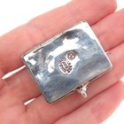 925 Sterling Silver Vintage Mexico Real Abalone Shell Oxidized Pill   Snuff Box