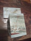 Vintage Banded Onyx Marble Jewelry Trinket Box Natural Stone
