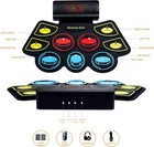 Pad De Bater  a Electr  nica Con Baquetas Iluminadas Y Soporte Para Ni  os New Us