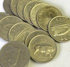 Ireland 5 Pence Bull   Irish Harp Coin  vintage 1969-1990 Type  23 6mm  Km 22