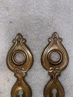 Antique Pair Of  Stamped Brass Art  nouveau Pattern Backplate