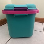 Vtg Eagle Craftstor 20  Sewing Craft Storage Organizer Tote Bin Teal Purple Pink