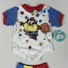 Vintage New 90 s Looney Tunes Taz 2 Piece Set Baby 18 Months Pajama Gerber Nwt