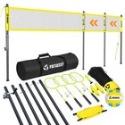 Volleyball Badminton Combo Set Adjustable Height   Width Net For Backyard Beach