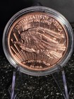 1 Oz 999 Fine Copper Saint-gaudens Round With Capsule   Stand Inv-id-c5