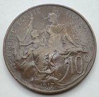 1917 France 10 Centimes Coin - Bronze - Ten - French Coin - Free Shipping