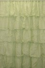 Two  2  Gypsy Ruffled Sheer Curtain Panels  Sage Green  60  Wide By 84  Long