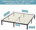 16   heavy Duty California King Metal Bed Frame With Wooden 