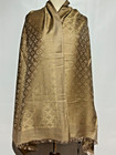 Auth Louis Vuitton Scarf Shawl Stole Wrap 65  Cashmere 35  Silk Gold Biege Used