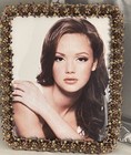Decoration Vine Picture Frame Brown Hand Made With Swarovski Crystals Enamel