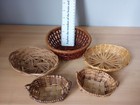 Miniature Dollhouse Vintage Wicker  Baskets  Cribs   set Of 5 